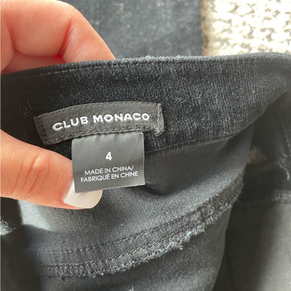 Club Monaco Corduroy Skinny Pants Women's 2 Black Zipper Pockets Cotton Blend - Picture 4 of 4